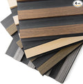 Art3d 4-Pack 6 x 6 Inch WPC Wood Slat Wall Panel for Interior Wall Décor, 3D Wood Fluted Acoustic Wall Paneling for Living Room Bedroom Home & Office - 4 Colors