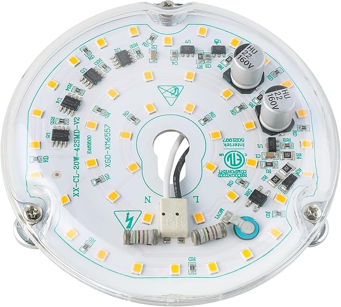 HAOLEDI 2 Pack 4'' 20W LED Ceiling Fan Light Retrofit Kit, Ceiling Light Replacement, LED Flush Mount Ceiling Light, Warm White 3000K 2400LM, 120V, ETL Listed CRI90 (2-Pack Warm White 3000K)