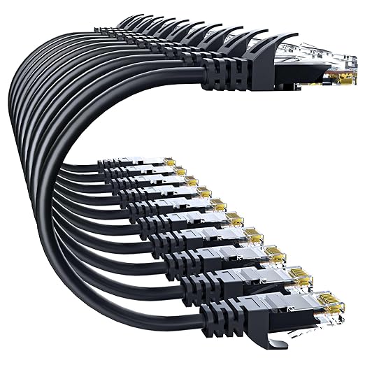 Cat 6 Ethernet Cable 7FT 10Pack, Cat6 Ethernet Patch Cable 10Gbps, High-Speed by 10Gsupxsel