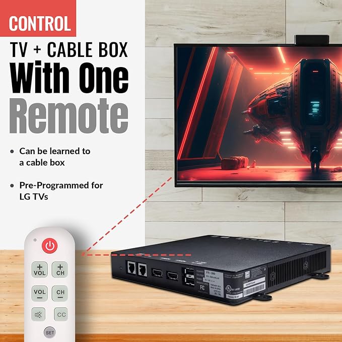 Anderic RR1004 Big Button TV Remote Control – Senior Friendly, Easy-to-use with Glow Keys, Simple Layout – Ideal for Elderly Care & Assisted Living – Compatible with Most IR TVs - White - 2 Pack
