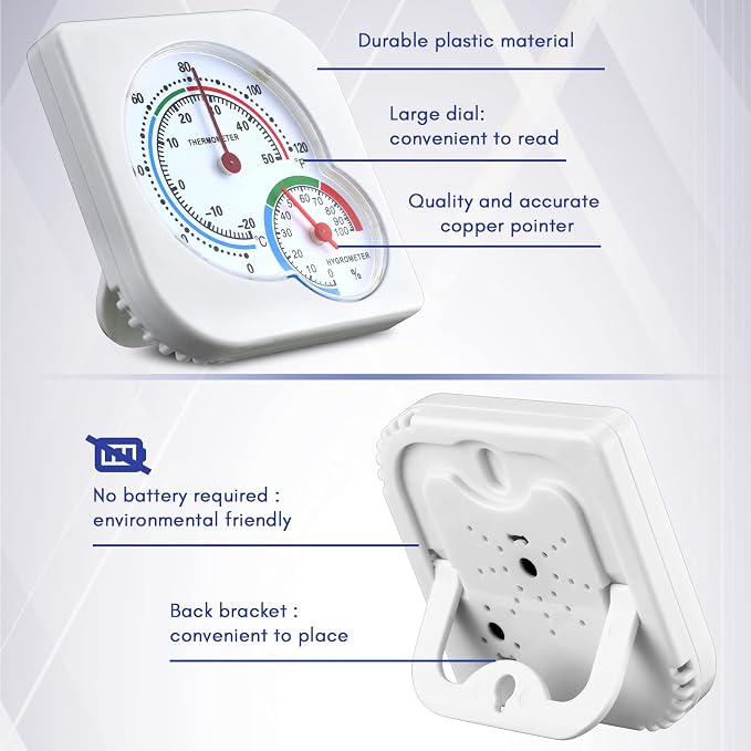 Kathfly 4 Pcs Indoor Thermometer and Humidity Gauge Indoor Mini Thermometer - Image 4