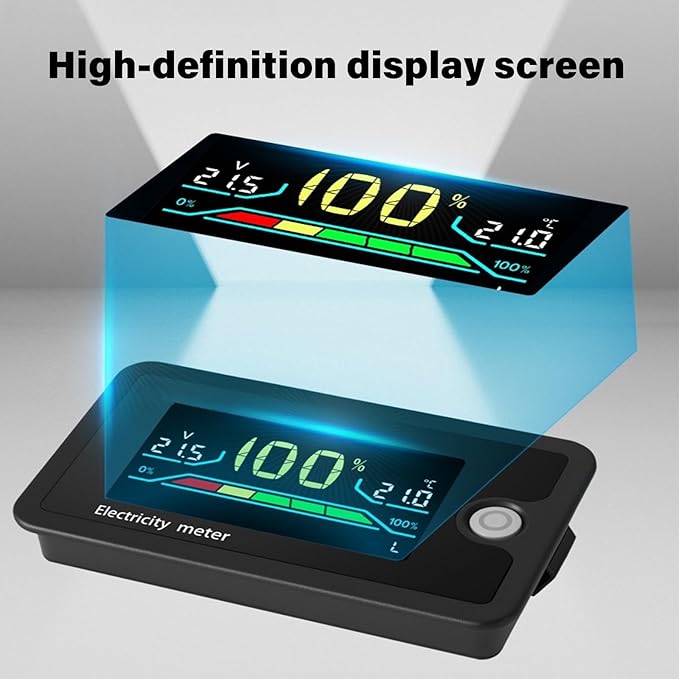 RSHuiOUXX DC8-100V Electricity Meter Digital LCD Display Car Battery Charging Levels Indicators Leads Acid Lithiums Voltmeter