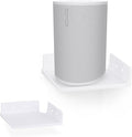 9" Small Corner Shelf Mount, Adhesive & Screw in, for Speakers, Cameras, Baby Monitors, Plants, Books Electronics, Collectibles & More, Floating Shelves (White) by Brainwavz
