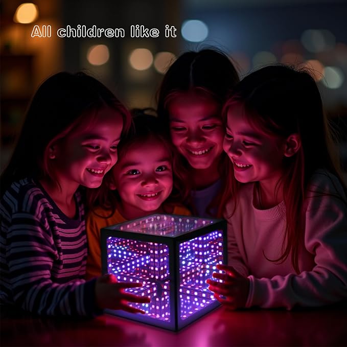 Heepulor Infinity Hyper Cube LED Table Lamp, Color-Changing Music-Sync APP-Controlled Ambient Light for Gaming, Party, Home (6 Inchs)