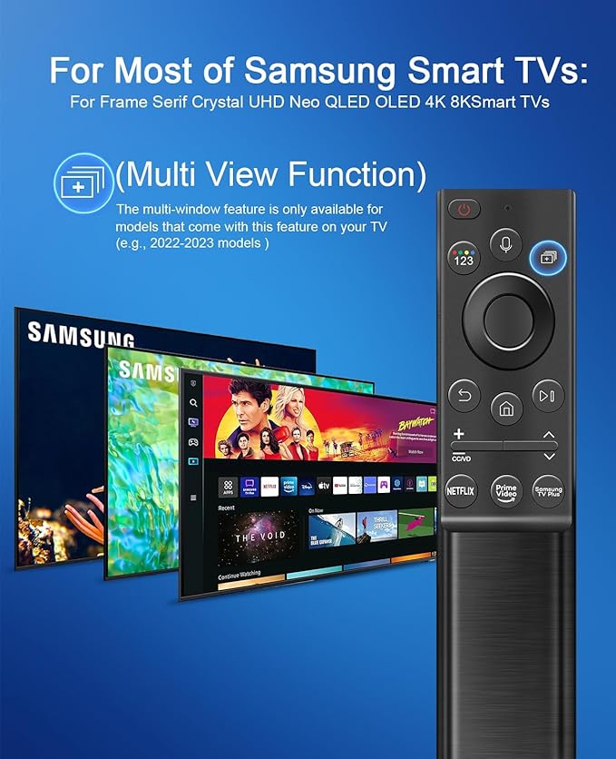 BN59-01357A Solar Voice Remote Compatible with Samsung Remote with 3 Apps and Solar Charging for Samsung Smart TVs Frame Neo LED Smart 4K 8K Ultra HD,VG-TM2180ES/ZA