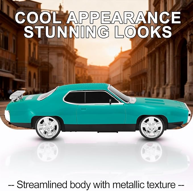 Retro Car Bluetooth Speaker with HD Stereo Sound, TWS Pairing, LED Party Lights, Built-in Microphone, Portable Wireless American Vintage-Style Bluetooth Speaker for Home, Office & Outdoor (Green)