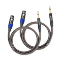 Smithok 2Pack 1/4" to XLR Cable,Heavy Duty Nylon Braided,Gold Plated Plug,Balanced 1/4" TRS (Quarter Inch 6.35mm) to 3pin XLR Female Patch Cable, Microphone Cable, for Speaker,Mixer-6.6ft