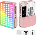 Amaran Ace 25c Pocket RGBWW LED Light, Boost Mode Up to 32W, Full-Color Mini Video Light (2,300-10,000K), 1,171 Lux@1m at 5,600K, 4500mAh Battery with PD Fast Charging for Mobile Creators (Pink)
