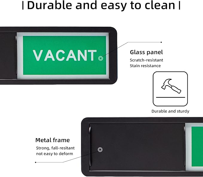 Vacant Occupied Door Sign, Custom Privacy Signs, Reserved Empty/Do Not Disturb/Out of Office/In Use/Clean Dirty/Meeting in Progress Door Sign for Office, Bathroom, Home