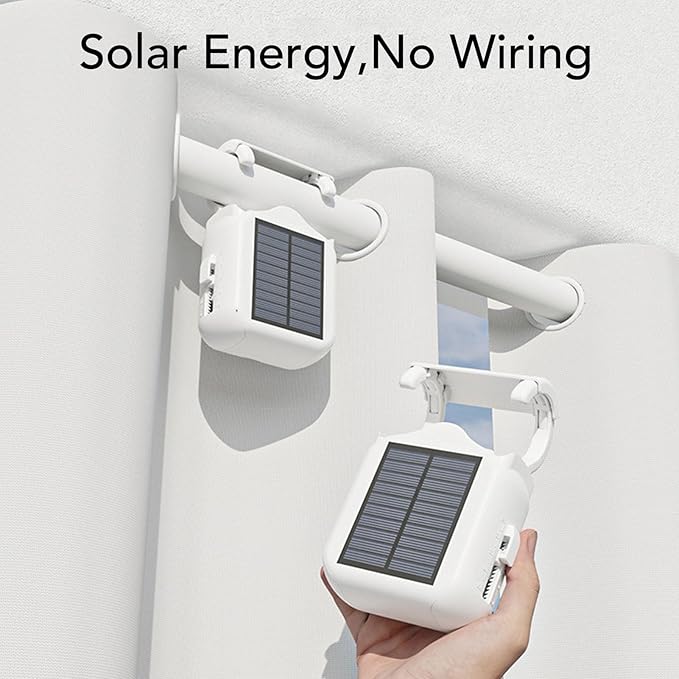 ZIZEV Solar Powered Smart Curtain Motor, APP Remote Control Automatic Curtain Opener Compatible with Roman Rod U Shape I Beam Tracks, with Voice Control for Home