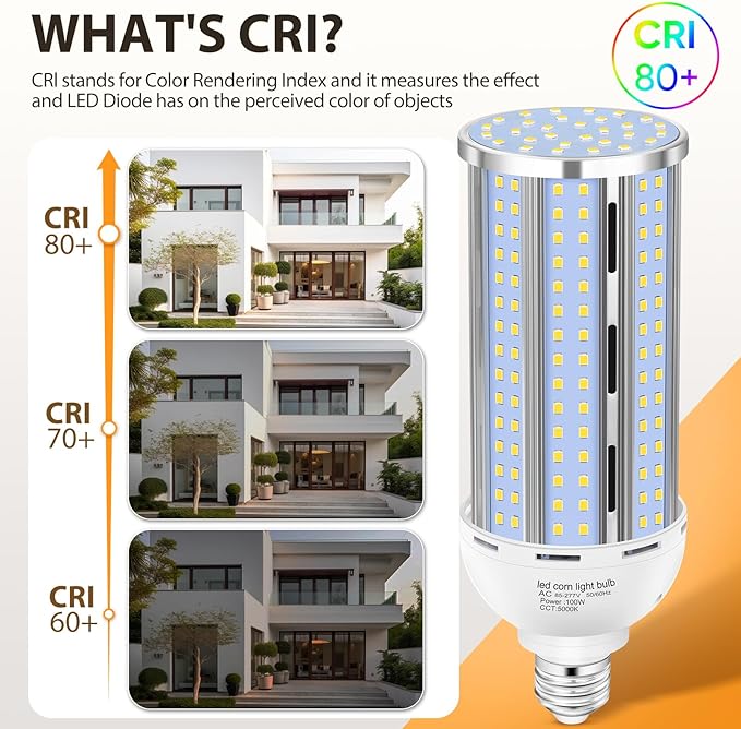 XYCN 4 Pack 100W Corn LED Light Bulb Fanless,5000K Daylight(1000 Watt Equivalent) E26/E39 Large Mogul Base LED Cob Lamp 15,800LM for Outdoor Indoor Garage Warehouse Factory Workshop Street Backyard