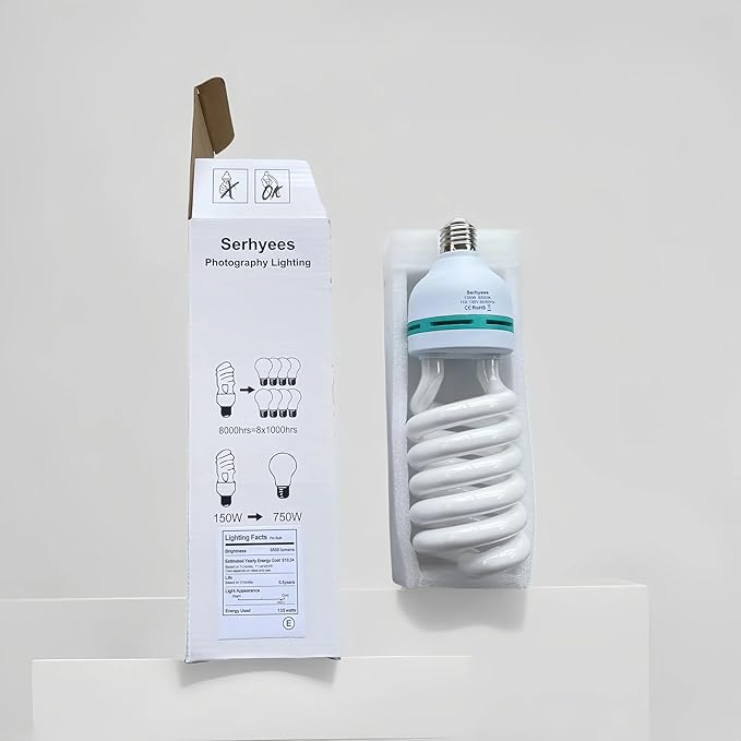 135W Light Bulb 5500K CFL Daylight Spiral Softbox Lighting Kit Bulb in E27/E26 - Image 6