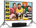 Wootfairy Projector Screen with Stand, 200 inch Portable and Foldable Projection Screen 4K HD 16:9 Rear Front Wrinkle-Free Movie Screen with Carry Bag for Indoor Outdoor Home Theater Backyard Cinema