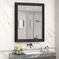 SMIROR Matte Black Bathroom Mirror for Over Sink 20x 24 inch, Metal Thick Frame Rectangle Vanity Mirror for Wall, Anti-Rust, Horizontally or Vertically Mounted