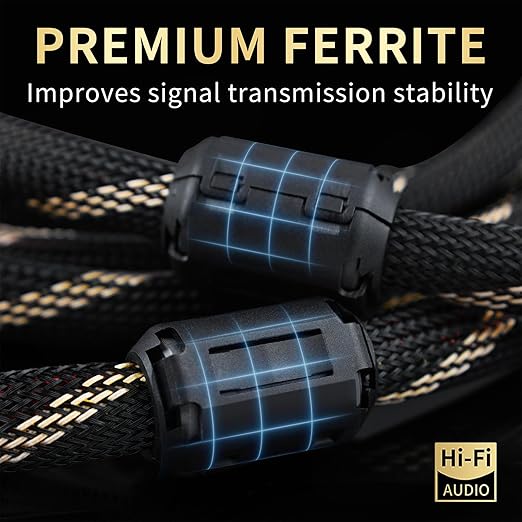 12 AWG 2Pack Audiophile Speaker Cable – Speaker Wire with Banana Plugs,4N OFC Core,Nylon Braid,Audio Wire,Compatible with Amplifier,Speakers,AV Receiver& Home Theater（8.2ft/2.5m）