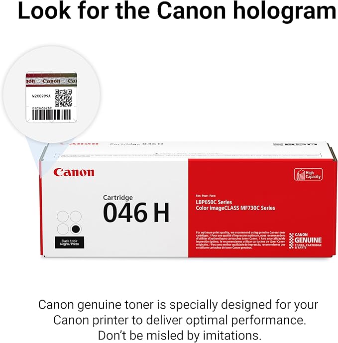 Canon Genuine 046 Black Toner Cartridge High Capacity Compatible with LBP654Cdw, MF731Cdw, MF733Cdw, MF735Cdw