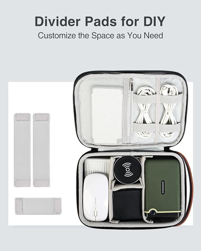 Luxtude Electronics Organizer Travel Case, Portable Tech Organizer for Working/Travelling, Sturdy Hard Cases for Electronics/Charger/Mouse/Hard Drive, Case Only
