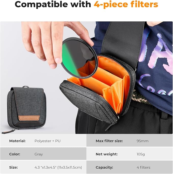 K&F CONCEPT 58mm Magnetic CPL+ND8+ND64+Magnetic Basic Ring+Lens Cap Camera Lens - Image 4