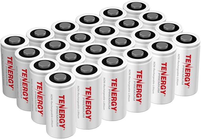 Tenergy Premium 24 Pack NonRechargeable CR123A 3V Lithium Battery, Primary by Tenergy