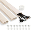 47in(3 x L15.7in) TV Cord Hider, YCLYC Cord Hider for Wall Mount TV, Large Cable Hider, Paintable Wire Covers for Cords, Cable Management Cord Organizer, Wire Hiders for TV on Wall W2 x H0.7in, Beige