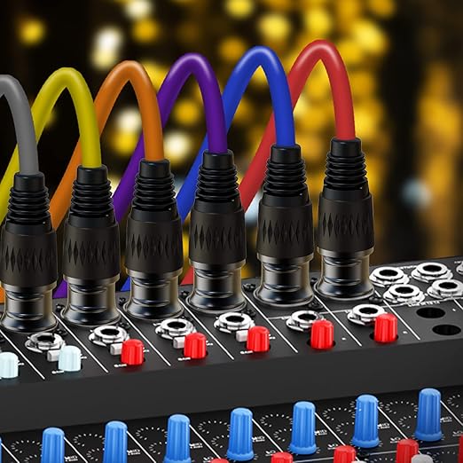 AuxLink XLR Cables, Microphone Cable 3ft 10 Pack, XLR Male to Female Gold-Plated 3-Pins 10 Color Cable, XLR Speaker Cable for Microphone, Mixer, Recording Studio- 3 Feet, 10 Pack