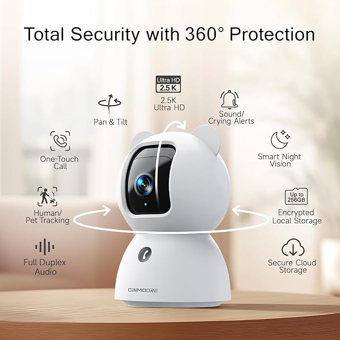 2.5K Indoor Security Camera 4pack, Free AI Person/Pet/Cry Detection, 4MP - Image 2