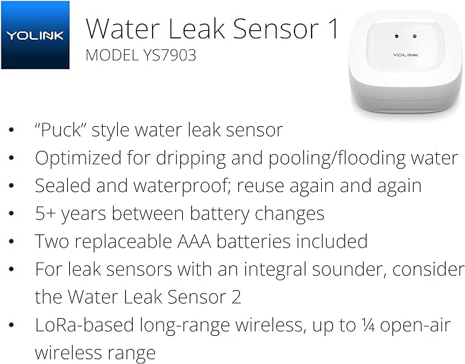 YoLink Smart Home Starter Kit: Hub & Water Leak Sensor 1, LoRa Up to 1/4 Mile - Image 2