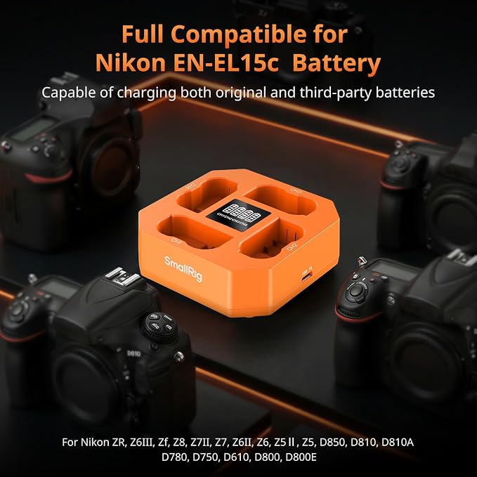 SmallRig EN-EL15c 4-Channel Camera Battery Charger - Image 4