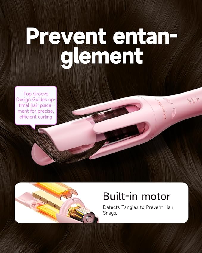 TSUYAGLA Automatic Curling Iron,1 1/4 Hair Curler with 3 Temperatures, 10S Fast Heating, 2-Way Rotation, 30 Min Auto Shut-Off, 500 Million Ionic, Anti-Scald-Tangle for Long Hair