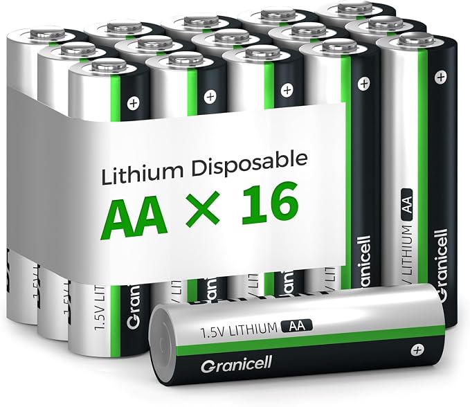 Granicell 16-Pack Lithium AA Batteries | 1.5V by Granicell