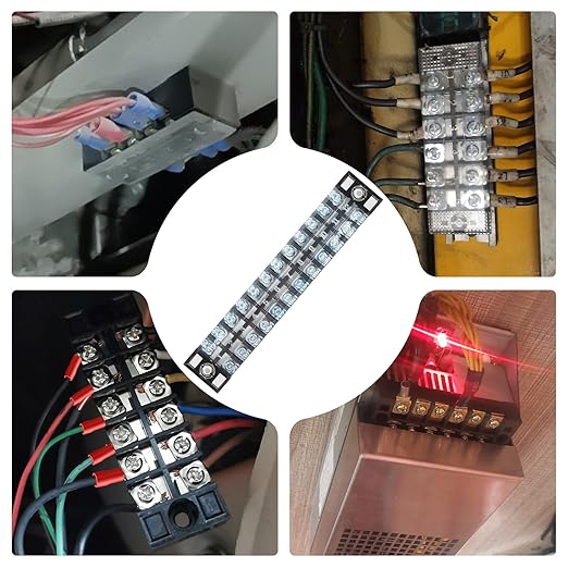 GAGIRA 6 Sets Terminals Block Strips, 6Pcs 25A 600V 12 Positions Screw Terminal Block + 12Pcs Insulated Terminals Barrier Strip + 70Pcs Wire Connector + Screwdriver