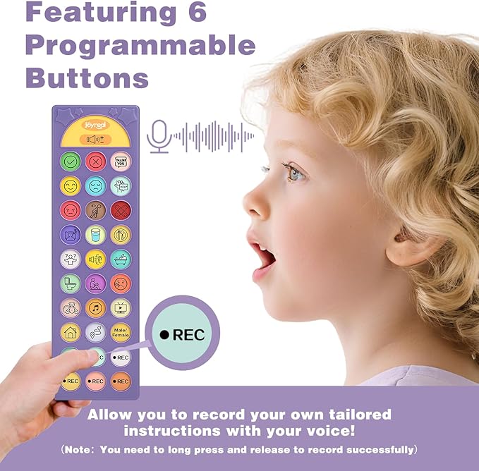 AAC Device for Autism, Joyreal Non Verbal Communication Tools for Speech Therapy & Stroke Rehab. Autism Talking Aids with 6 Programmable Buttons & Adjustable Volume, Autism Toys for Kids and Adults
