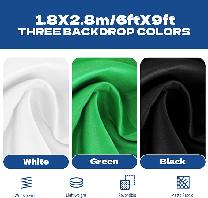 Photography Softboxes Kit with 6.6x10ft Backdrop Stands, 5 Tripod Stands - Image 7