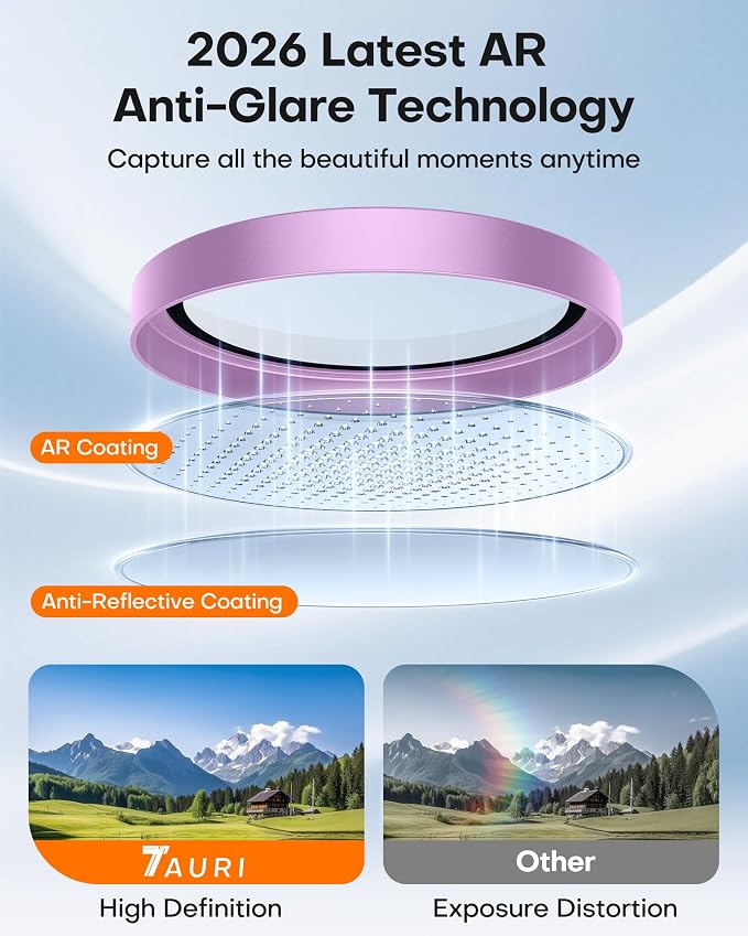 TAURI 2 Pack for iPhone 16/16 Plus Camera Lens Protector, Full Coverage - Image 2
