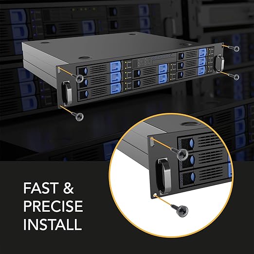 10-32 Rack Screws 50-Pack - Versatile Server Rack Accessories for Network Cabinets, Audio Mounts, Studs and Recording Studio Includes Nylon Washers. Perfect for Rackmounts