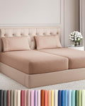 Split King Size 5 Piece Sheet Set - Comfy Breathable & Cooling Bed Sheets Set - Hotel Luxury Bedding for Women, Men, Kids, Teens, Boys & Girls - Deep Pockets, Soft and Wrinkle Free - Oeko-Tex - Mauve