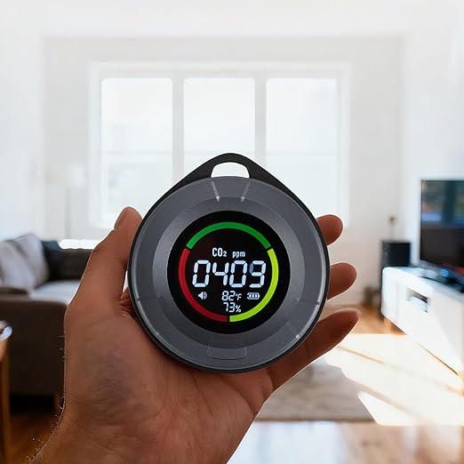 VEVOR Carbon Dioxide Monitor, CO2 Controller with Temperature and Humidity Display, NDIR Sensor Carbon Dioxide Detector, for Outdoors, Home, Office, Car, Lightweight & Portable