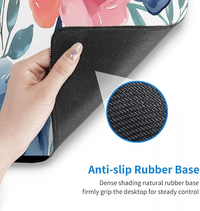 CANFLASHION Desk Pad,Office Desk Mat 31.5"×11.8" Large Gaming Mouse Pad,Durable Extended Computer Mouse Pad,Waterproof Thick Big Mouse Pads with Non-Slip Rubber Base Office Home Watercolor Floral