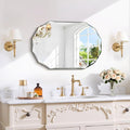 GLASHOM Beveled Edge Frameless Bathroom Mirror, Oval Wall Mirror for Over Sink, 16" x 24" Modern Decorative Vanity Mirror for Bedroom, Living Room, Entryway, Hanging Mirror Horizontal or Vertical