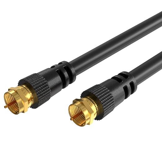 Cables Direct Online Pack of 10 x Coaxial Cables 75FT Black Coax RG6 Male F by CablesDirect
