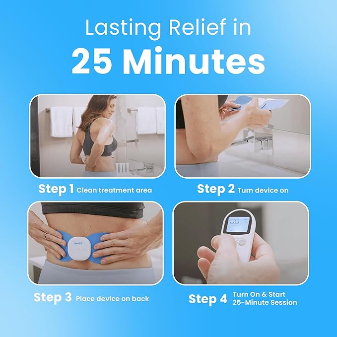 NeuroMD: Corrective Therapy Device for Back Pain - NMES Wireless Electrode Pads | Muscle Stimulator for Pain Relief | 2 Studied Modes for Back Pain, Muscle Strengthening & Sciatica