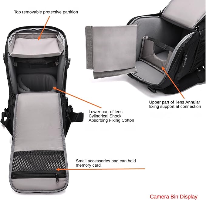 ZZQ&CCF Telephoto Lens Camera Backpack - Image 6