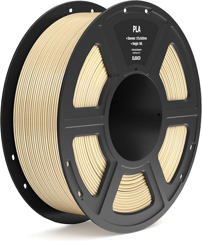 ELEGOO PLA Filament 1.75mm Beige 1KG, 3D Printer Filament Dimensional Accuracy +/- 0.02mm, 1kg Spool(2.2lbs) Fit Most FDM 3D Printers