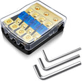 BULVACK 4 Way Mini ANL Fuse Holder, Copper 0/2/4 Gauge to 4/6/8 Gauge 60 Amp Fuse Distribution Block for Car Truck Boat Audio Stereo Amplifier