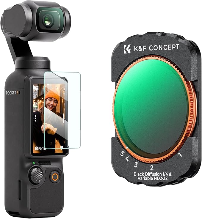 K&F CONCEPT Magnetic Variable Fader ND2-ND32 ND Filter and Black Diffusion 1/4 by KFCONCEPT