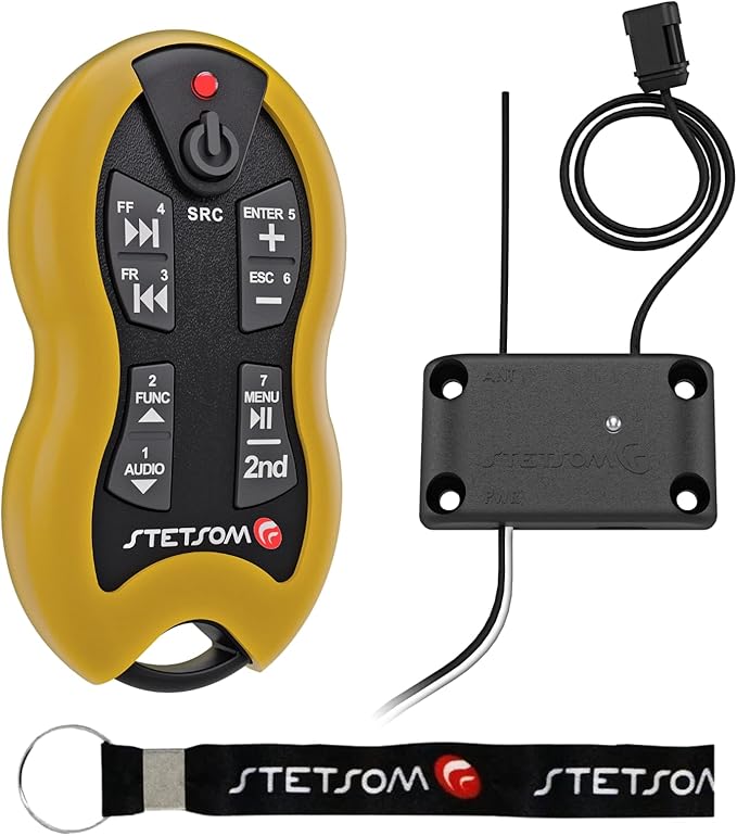 Stetsom SX2 - Universal Remote Control, Infrared, Long Range (1640 ft), 16 Functions, Learning Mode, Compatible with Car Audio Head Units, Home Devices and Video Equipment