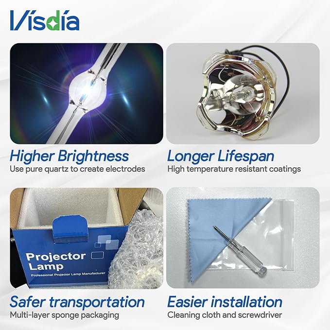 Visdia ELP LP60/V13H010L60 Replacement Projector Lamp with Housing for EB-93 EB-93e EB-95 EB-96W EB-905
