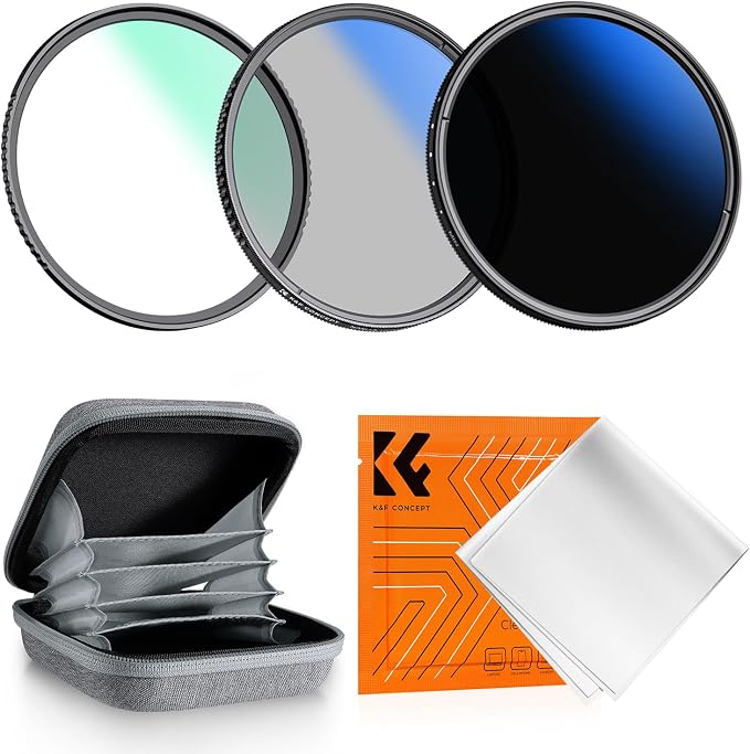 K&F Concept 58mm UV/CPL/ND2-400 Lens Filters Kit-18 Multi-Layer Coatings by KFCONCEPT