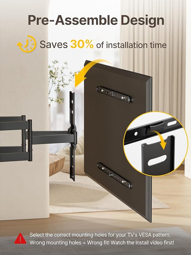 monTEK Ultra Slim TV Wall Mount for 43-90 Inch TVs | 1.1" Thin Low Profile Full Motion Bracket | Dual Swivel Articulating Arms with Tilt | Max VESA 600x400mm | Holds 132lbs | Fits 16"/18" Studs