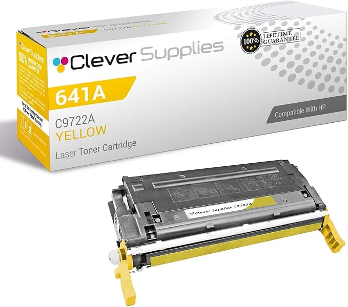 CS Replacement Toner Cartridge Compatible with HP 641A C9722A Yellow Color 4600 4600N 4600DN 4600DTN 4600HDN 4610 4610N 4650 4650N 4650DN 4650DTN 4650HDN
